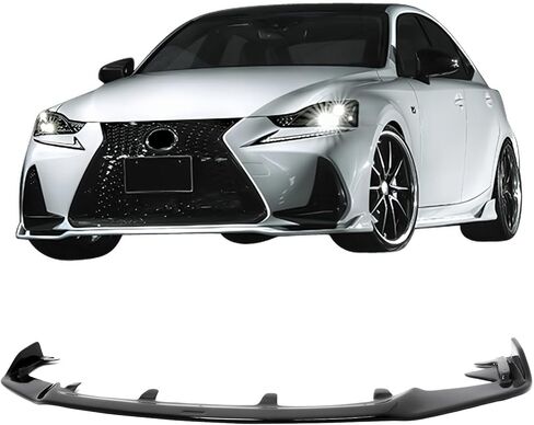 IKON MOTORSPORTS Front Bumper Lip, Compatible with 2017-2020 Lexus IS200t IS300 IS350, Artisan Style Gloss Black PP Air Dam Chin Spoiler Protector Splitter 1PCS in Kuwait
