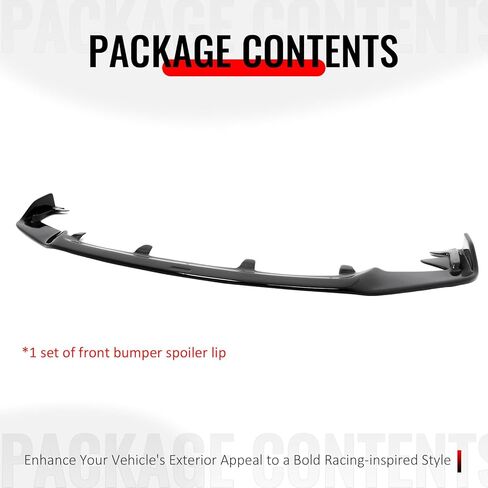 IKON MOTORSPORTS Front Bumper Lip, Compatible with 2017-2020 Lexus IS200t IS300 IS350, Artisan Style Gloss Black PP Air Dam Chin Spoiler Protector Splitter 1PCS in Kuwait