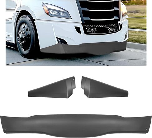 KUAFU Front Lower Bumper Valance Compatible with 2018-2023 Freightliner Cascadia Bumper Air Flow Deflector Dam Black 3Pcs in Kuwait