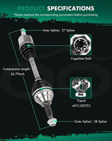 SCITOO Front Left CV Axle Drive Shaft Assembly Fit for Ford Explorer 2011-2019,for Police Interceptor Utility 2014-2019,for Police Interceptor Utility 2013-2019 66-2286,NCV11044,NCV11046 FWD in Kuwait