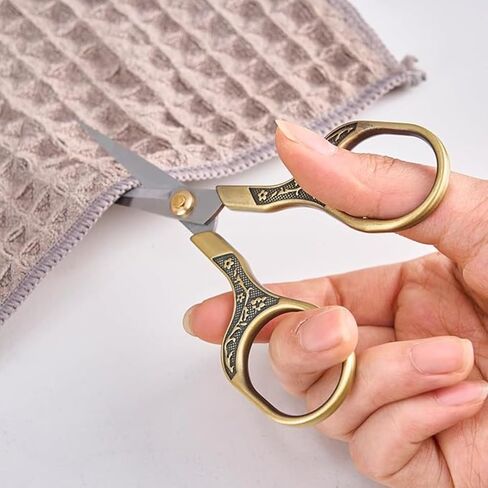 5 Inch Vintage Craft Scissors Ultra Sharp Precision Shears for Office Home School Sewing Fabric Hair Facial Beard Eyebrow Trimming Bronze (Bronze) in Kuwait