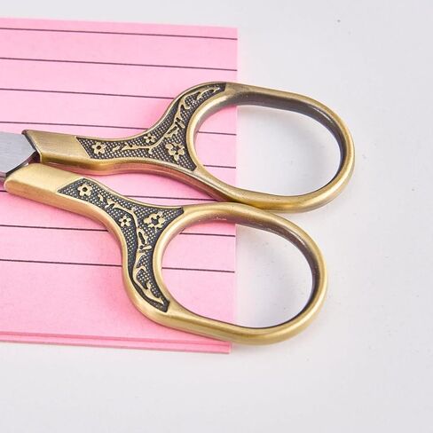 5 Inch Vintage Craft Scissors Ultra Sharp Precision Shears for Office Home School Sewing Fabric Hair Facial Beard Eyebrow Trimming Bronze (Bronze) in Kuwait
