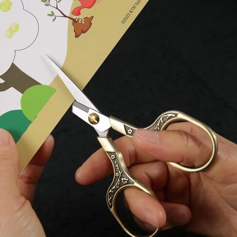 5 Inch Vintage Craft Scissors Ultra Sharp Precision Shears for Office Home School Sewing Fabric Hair Facial Beard Eyebrow Trimming Bronze (Bronze) in Kuwait