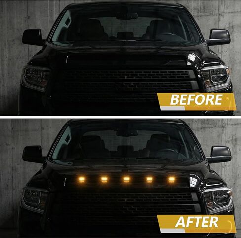 Front Upper Hood Bulge Insert Light for Toyota Tundra 2014-2021 Front Grill Inserts Amber Light in Saudi Arabia