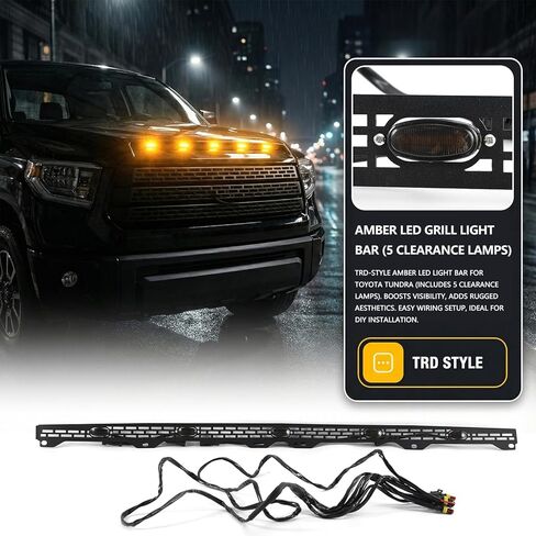 Front Upper Hood Bulge Insert Light for Toyota Tundra 2014-2021 Front Grill Inserts Amber Light in Saudi Arabia