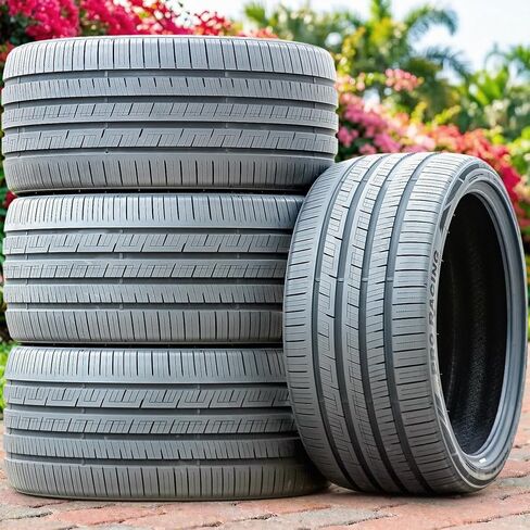 مجموعة من 4 (أربعة) إطارات Aplus PRO Racing لجميع المواسم للشاحنات/سيارات الدفع الرباعي عالية الأداء - 265/35R22 265/35ZR22 265/35/22 265/35-22 نطاق تحميل 102 وات XL 4 طبقات BSW جدار جانبي أسود UTQG 420AA in Kuwait