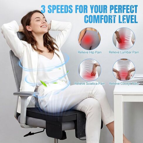 Cooling Seat Cushion with Fan, for Dad, 5V2A USB Powered (No Battery), Gel Cooling Seat Pad with 3-Speed Airflow, Plug-in Portable Seat Cushion for Office Chair, Car, Wheelchair in Saudi Arabia