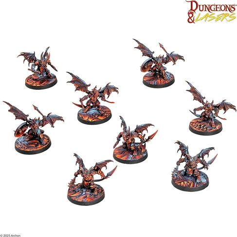 Dungeons & Lasers Infernal Imps DND Miniatures Set - 16 Models in 32mm Scale for 5E Compatible RPG Games and Tabletop Terrain - for Ages 14 Years + in Saudi Arabia
