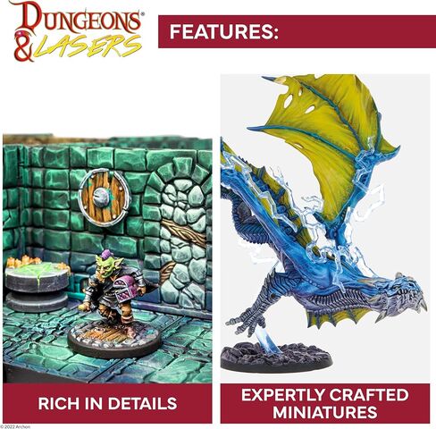 Dungeons & Lasers Infernal Imps DND Miniatures Set - 16 Models in 32mm Scale for 5E Compatible RPG Games and Tabletop Terrain - for Ages 14 Years + in Saudi Arabia
