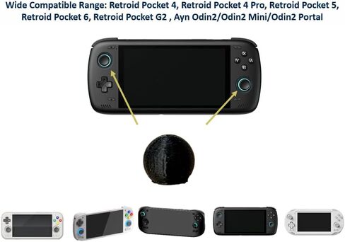 غطاء عصا التحكم البديل لجيب Retroid وبوابة Odin2 - غطاء عصا التحكم الصغير على طراز Arcade - متوافق مع RP5، RP4 Pro، RP2S، RP Mini، RG406H - 4 عبوات in Kuwait