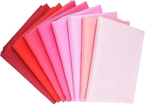 8-Pack Solid Color Fabric Squares,Assorted Precut Cotton Fabric Bundles,Versatile Craft Fabric for Sewing,Patchwork,Quilting & DIY Crafts (9.84 * 9.84Inches)（Red，Pink） in Kuwait