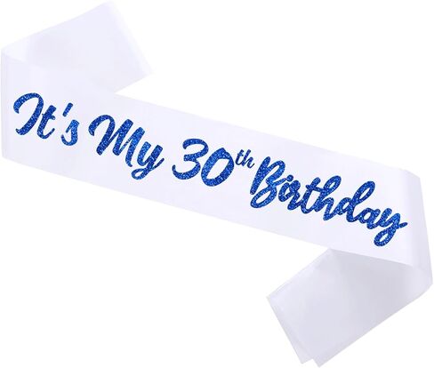 Black It's My 30th Birthday Sash Funny 30th Birthday Sash 30th Birthday Gifts for Girls with Glitter Letter Silver in Kuwait