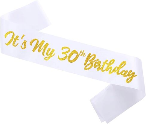 Black It's My 30th Birthday Sash Funny 30th Birthday Sash 30th Birthday Gifts for Girls with Glitter Letter Silver in Kuwait