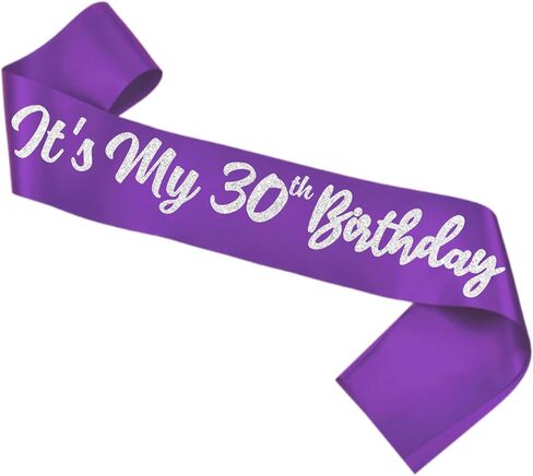 Black It's My 30th Birthday Sash Funny 30th Birthday Sash 30th Birthday Gifts for Girls with Glitter Letter Silver in Kuwait