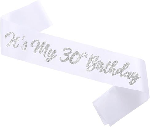 Black It's My 30th Birthday Sash Funny 30th Birthday Sash 30th Birthday Gifts for Girls with Glitter Letter Silver in Kuwait