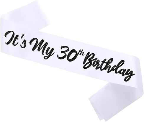 Black It's My 30th Birthday Sash Funny 30th Birthday Sash 30th Birthday Gifts for Girls with Glitter Letter Silver in Kuwait