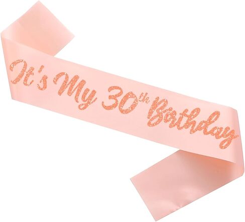 Black It's My 30th Birthday Sash Funny 30th Birthday Sash 30th Birthday Gifts for Girls with Glitter Letter Silver in Kuwait