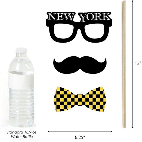Big Dot of Happiness New York - NYC Cityscape Photo Booth Props Kit - 20 Count in Kuwait