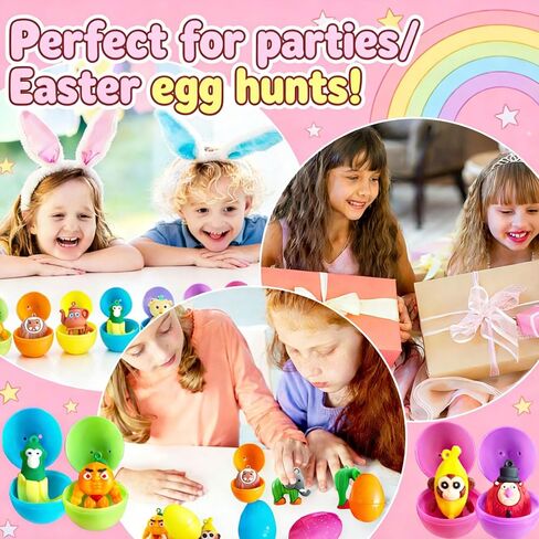 24 Pack Pre-filled Easter Eggs with Weird & Funny Meme Toys – Made of Soft Silicone, Italian Design Inspired Collectibles, Easter Basket Stuffers & Egg Hunt Prizes for All Ages (Non-Candy) in Saudi Arabia