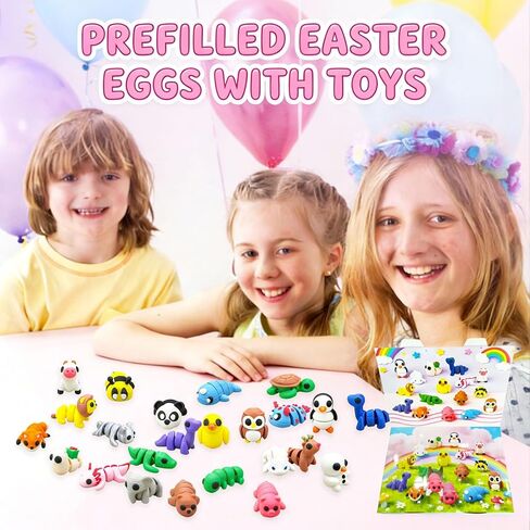 24 Pack Pre-filled Easter Eggs with Weird & Funny Meme Toys – Made of Soft Silicone, Italian Design Inspired Collectibles, Easter Basket Stuffers & Egg Hunt Prizes for All Ages (Non-Candy) in Saudi Arabia