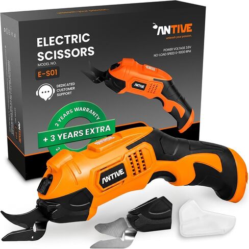 Electric Scissors for Cutting Fabric, Cardboard & Plastic – Rechargeable Cordless Electric Scissors Cutter with 2 Blades – Ideal for Crafting, Box Shredding & Tailoring in Saudi Arabia