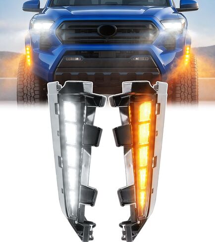LED Side Marker Lights for 2024-2026 Toyota Tacoma Fender Light White DRL with Startup Animation & Amber Sequential Turn Signal, 4th Gen Tacoma Accessories (SR & SR5 Only) in Saudi Arabia