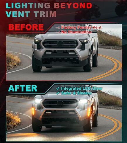 LED Side Marker Lights for 2024-2026 Toyota Tacoma Fender Light White DRL with Startup Animation & Amber Sequential Turn Signal, 4th Gen Tacoma Accessories (SR & SR5 Only) in Saudi Arabia