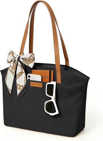 Work Tote Bag for Women, Fits 14 Inch Laptop, Lightweight Commuter Handbag with Water Bottle Pocket, Office, Teacher in Saudi Arabia