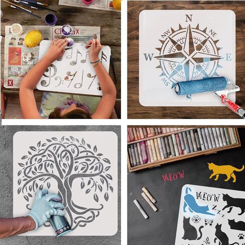 FINGERINSPIRE Fancy Sun Painting Stencil 11.8x11.8 inch PET Hollow Out Sun DIY Craft Stencil Template for Painting on Wood Signs, Wall, Tiles, Canvas, Furniture in Kuwait