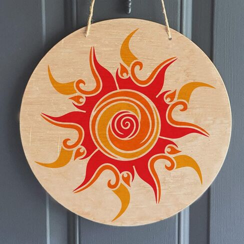FINGERINSPIRE Fancy Sun Painting Stencil 11.8x11.8 inch PET Hollow Out Sun DIY Craft Stencil Template for Painting on Wood Signs, Wall, Tiles, Canvas, Furniture in Kuwait