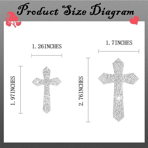 8 PCS Christian Cross Car Decals,Waterproof Silver Bling Crystal Rhinestone Car Stickers,Self-Adhesive Glitter Auto Emblem Decals Decoration for Bumper Window Laptops Luggage Helmet,2 Size in Saudi Arabia