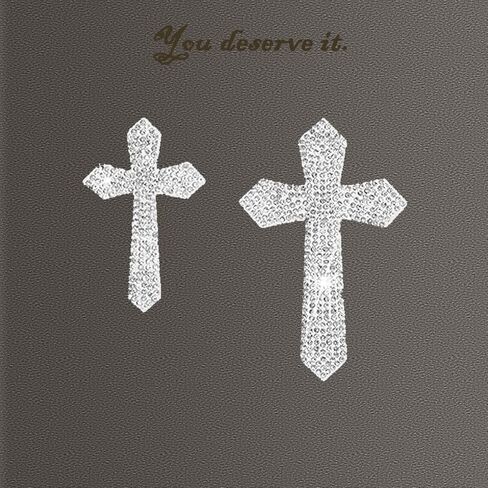 8 PCS Christian Cross Car Decals,Waterproof Silver Bling Crystal Rhinestone Car Stickers,Self-Adhesive Glitter Auto Emblem Decals Decoration for Bumper Window Laptops Luggage Helmet,2 Size in Saudi Arabia