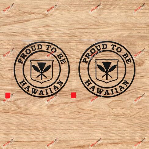 Proud to Be Hawaiian Decal Vinyl Sticker Hawaii Kanaka Maoli Flag Round - 2 Pack Black, 4 Inches - No Background for Car Boat Laptop 02151 in Kuwait