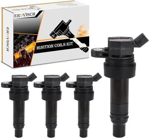 UF316 OEM Ignition Coil Packs (Set of 4) - Compatible with 2004-2006 Scion xA xB 2005-2019 Toyota Echo Prius C Yaris Hatchback - L4 1.5L Engine - Replaces # 90919-02240 C1305 5C1293 in Saudi Arabia
