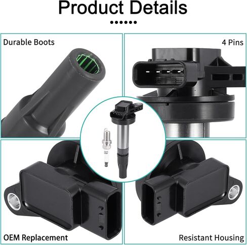 AULINK UF519 Ignition Coil Pack 8PCS & BKR5EGP Spark Plugs 4.0L 4.2L 4.4L For Jaguar S-Type Super Vanden Plas XF XJ8 XJR XK XK8 XKR,For Land Rover LR3 Range Rover Sport 2003-2010, E1019 5C1420 in Kuwait