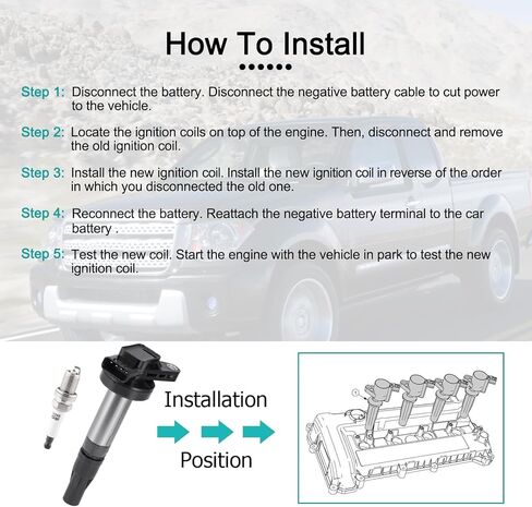AULINK UF519 Ignition Coil Pack 8PCS & BKR5EGP Spark Plugs 4.0L 4.2L 4.4L For Jaguar S-Type Super Vanden Plas XF XJ8 XJR XK XK8 XKR,For Land Rover LR3 Range Rover Sport 2003-2010, E1019 5C1420 in Kuwait