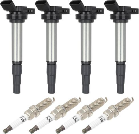 ASAPE Set of 4 Ignition Coil Pack with 4*Spark Plug Fit for 2009-2017 for Toyota Corolla 1.8L 2009-2014 for Toyota Matrix 1.8L 2009-2010 for Pontiac Vibe 1.8L, Replace UF596 in Kuwait