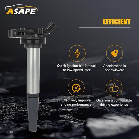 ASAPE Set of 4 Ignition Coil Pack with 4*Spark Plug Fit for 2009-2017 for Toyota Corolla 1.8L 2009-2014 for Toyota Matrix 1.8L 2009-2010 for Pontiac Vibe 1.8L, Replace UF596 in Kuwait