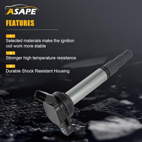 ASAPE Set of 4 Ignition Coil Pack with 4*Spark Plug Fit for 2009-2017 for Toyota Corolla 1.8L 2009-2014 for Toyota Matrix 1.8L 2009-2010 for Pontiac Vibe 1.8L, Replace UF596 in Kuwait