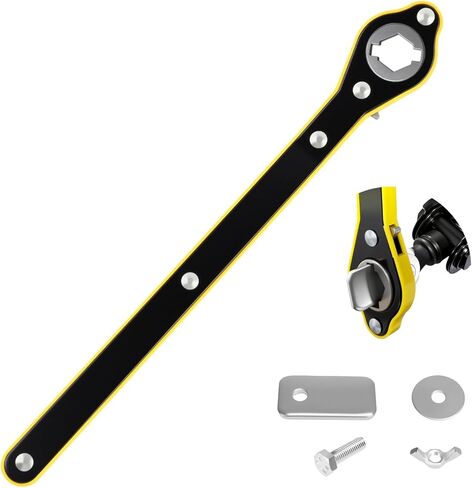 2 in 1 Car Jack Ratchet Wrench with Hexagonal & Cross,Labor-Saving 360° Swivel Scissor Jack Handle with Longer Handle,Portable Car Tire Wheel Lug Wrench Automotive Tools in Kuwait