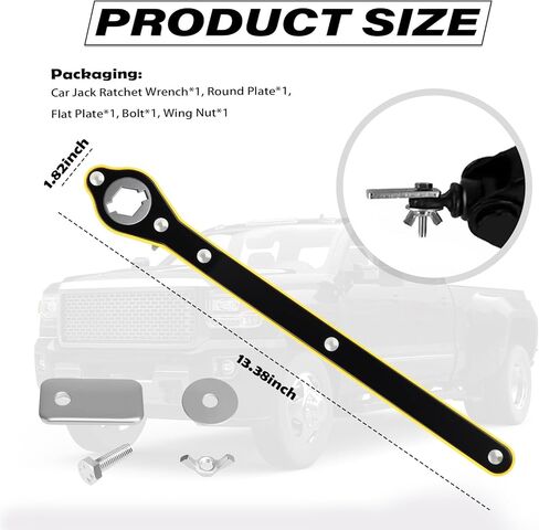 2 in 1 Car Jack Ratchet Wrench with Hexagonal & Cross,Labor-Saving 360° Swivel Scissor Jack Handle with Longer Handle,Portable Car Tire Wheel Lug Wrench Automotive Tools in Kuwait