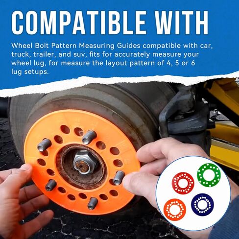 Wheel Bolt Pattern Template Tools Compatible with Cars & Trucks, Fits for Accurately Measure Your Wheel Lug, for Measure The Layout Pattern of 4, 5 Or 6 Lug Setups in Kuwait