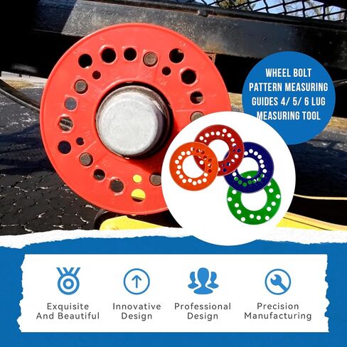 Wheel Bolt Pattern Template Tools Compatible with Cars & Trucks, Fits for Accurately Measure Your Wheel Lug, for Measure The Layout Pattern of 4, 5 Or 6 Lug Setups in Kuwait