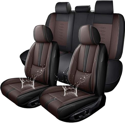 Full Set Leather Seat Covers for Honda CR-V CRV 2007-2024 2025,Breathable and Waterproof Faux Leather Automotive Seat Cover,Full Wrapping Edge Car Seat Cushion Covers(Black Gray,with Pillows) in Saudi Arabia