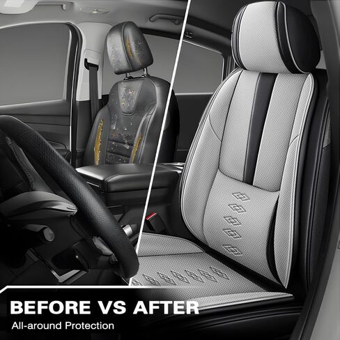 Full Set Leather Seat Covers for Honda CR-V CRV 2007-2024 2025,Breathable and Waterproof Faux Leather Automotive Seat Cover,Full Wrapping Edge Car Seat Cushion Covers(Black Gray,with Pillows) in Saudi Arabia