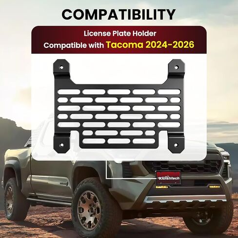 2024-2026 Tacoma License Plate Frames,No Drill Front Bumper License Plate Bracket Holder Compatible with Toyota Tacoma Accessories 4th Gen 2026 2025 2024 in Kuwait
