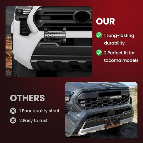 2024-2026 Tacoma License Plate Frames,No Drill Front Bumper License Plate Bracket Holder Compatible with Toyota Tacoma Accessories 4th Gen 2026 2025 2024 in Kuwait