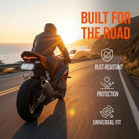 Motorcycle Carbon Fiber License Plate Frame,Stainless Steel Motorcycle License Plate Frame Kit Includes Screws,Nuts,Screw Covers,Personalized Motorcycles Plates Frames Kit in Saudi Arabia