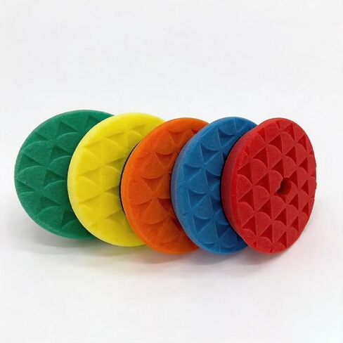 5 Pcs 5 Inch Buffing Pads, Polishing Pads 5.9 Inch 150mm Face for 125mm Backing Plate, Triangular Foam Polishing Pad Kit, Suitable for Car Polishing and Waxing Cushion Pads in Saudi Arabia
