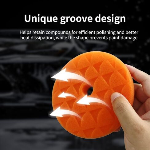 5 Pcs 5 Inch Buffing Pads, Polishing Pads 5.9 Inch 150mm Face for 125mm Backing Plate, Triangular Foam Polishing Pad Kit, Suitable for Car Polishing and Waxing Cushion Pads in Saudi Arabia